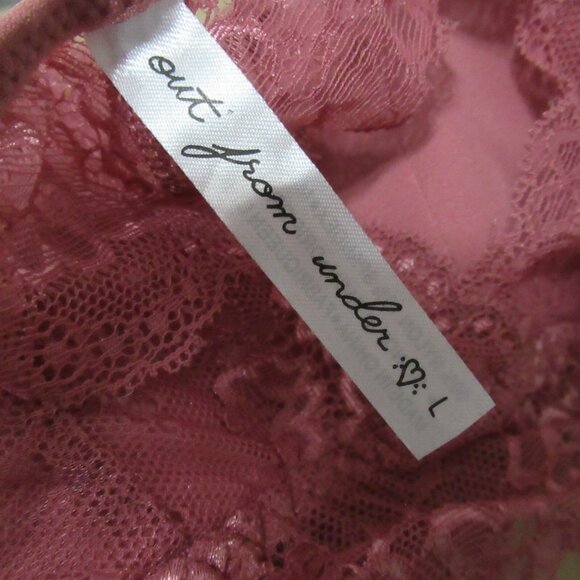 New Out From Under Bralette L Rose Pink Sheer Wireless Urban Outfitters Padded - Picture 5 of 6